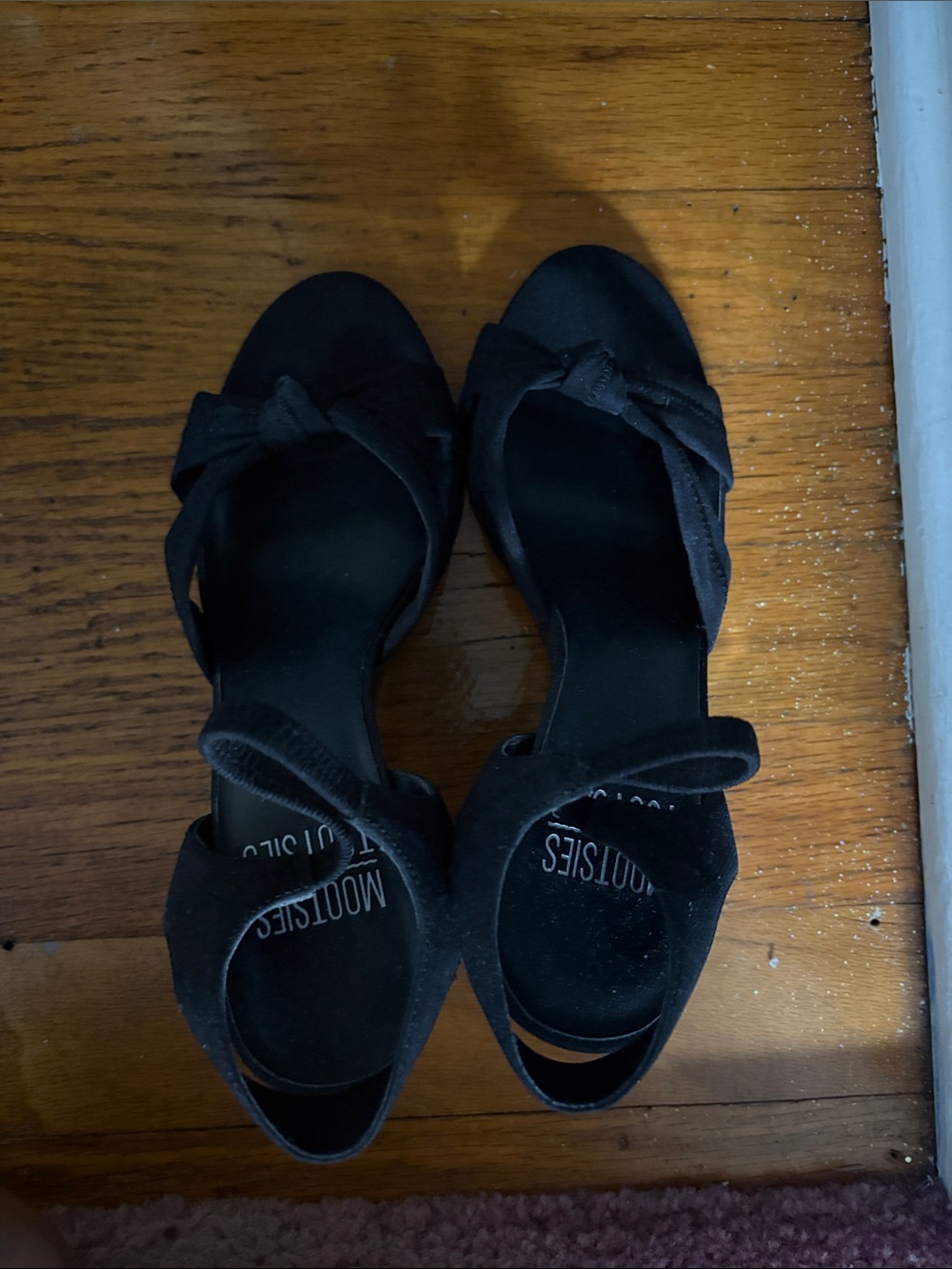 ModCloth Black Knot-Front Heeled Sandals
